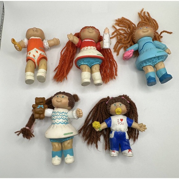 Vintage Cabbage Patch Kids 3.5" Poseable Figures, Set Lot, 1984‎ - Picture 1 of 2